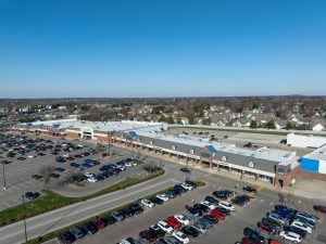 Aerial shot of Taylor Square, a 378,102-square-foot, Walmart Supercenter-anchored shopping center in Reynoldsburg, Ohio.