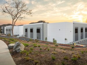 Exterior shot of Escondido Logistics Center, a two-building industrial project that recently came online in San Diego, Calif.