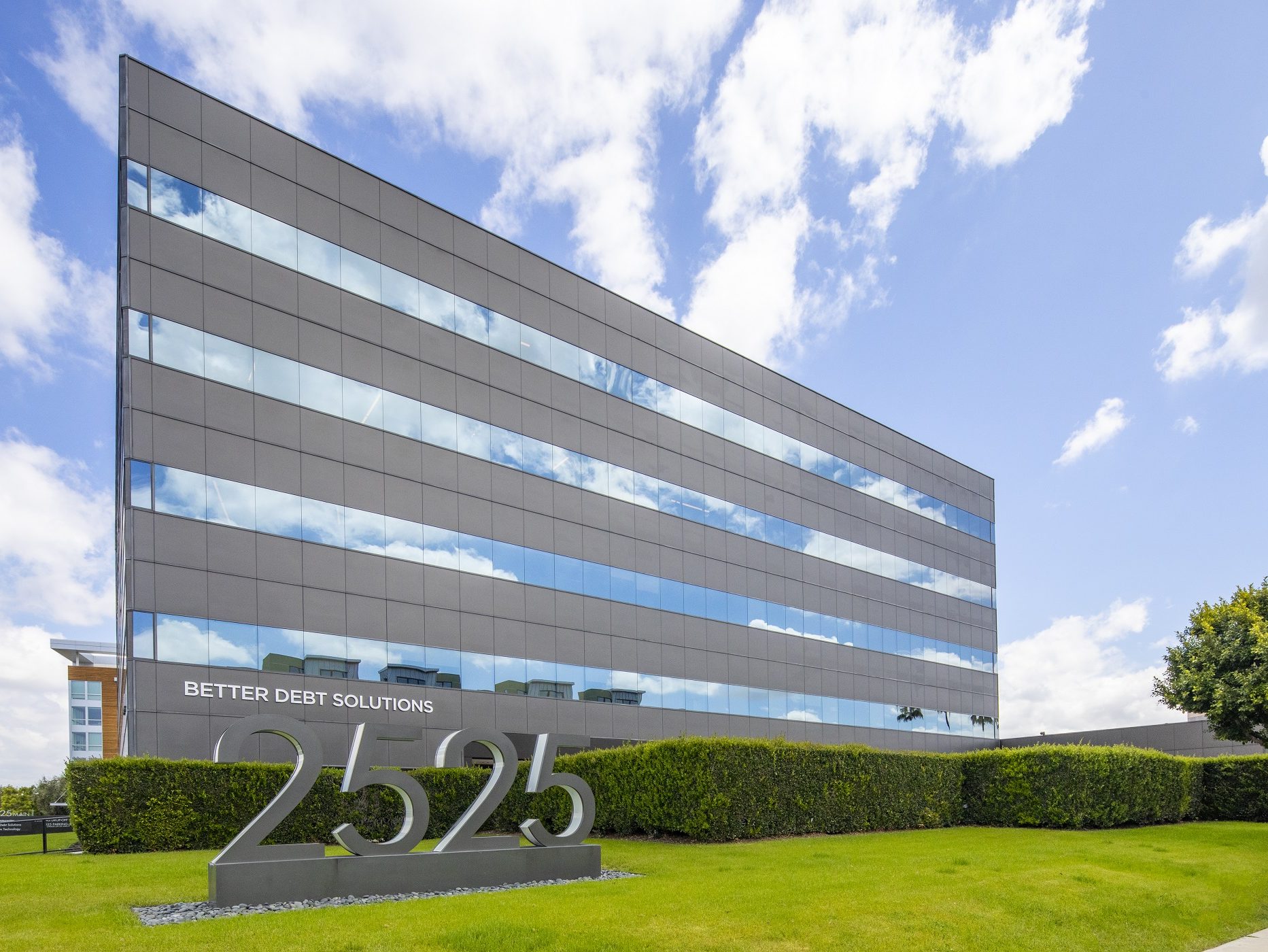 Exterior shot of 2525 Main, a five-story, 143,269-square-foot office property in Irvine, Calif.