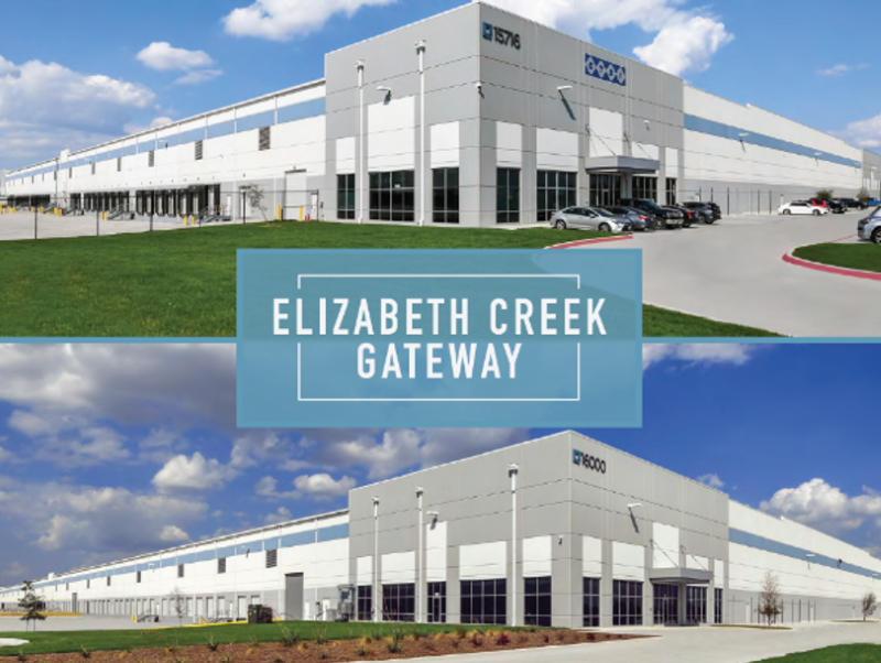 Two Class A warehouses at Elizabeth Creek Gateway in North Fort Worth, Texas