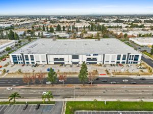 Exterior shot of Harbor Logistics Center, an industrial project that came online recently in Santa Ana, Calif.