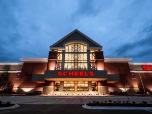 Exterior shot of a Scheels store, similar to the 210,000-square-foot one that will open in Wauwatosa, Wis. in the Spring of 2027.