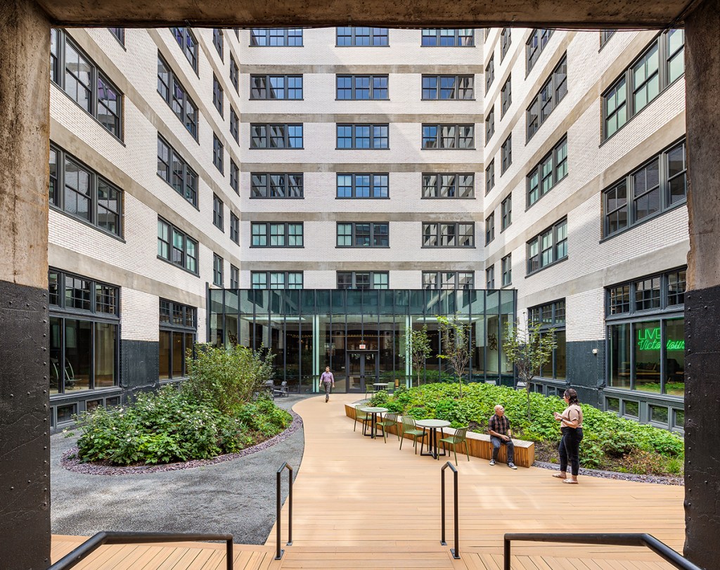 The interior courtyard at The Victor