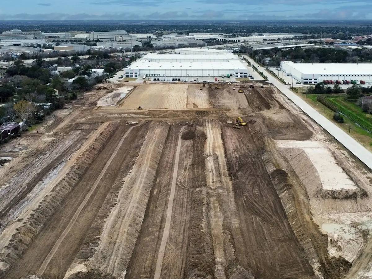 Aerial shot of the construction site of Weiser Business Park's third and final phase.