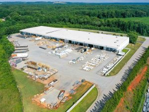 Exterior shot of a 102,856-square-foot industrial building at 134 Janus International Blvd. in Temple, Ga.