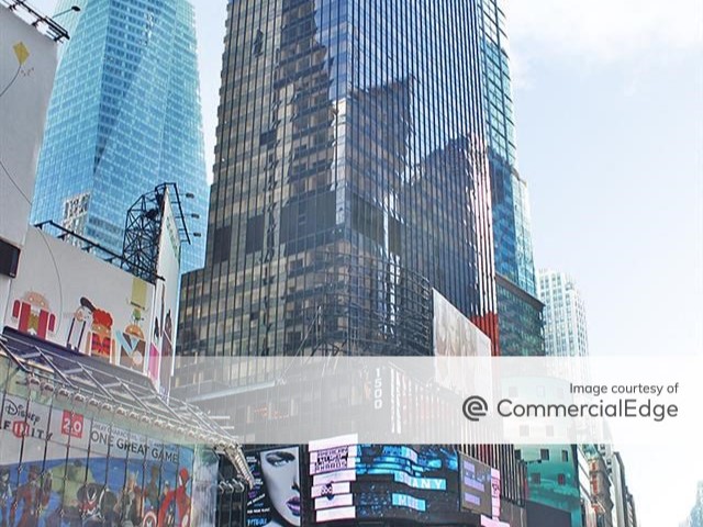 Exterior view of the office tower at 1500 Broadway in Manhattan