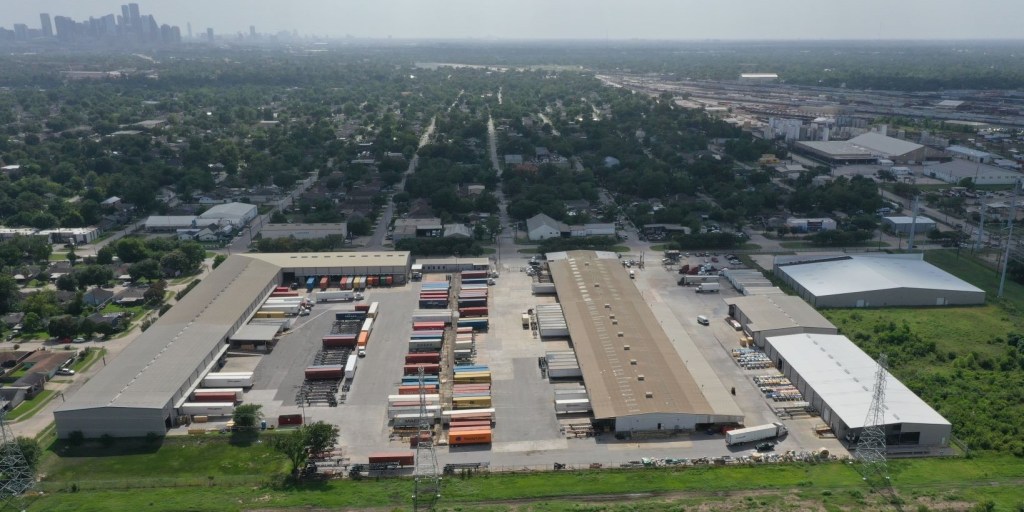 Aerial view of the IOS property at 2222 N. Wayside Drive in Houston.