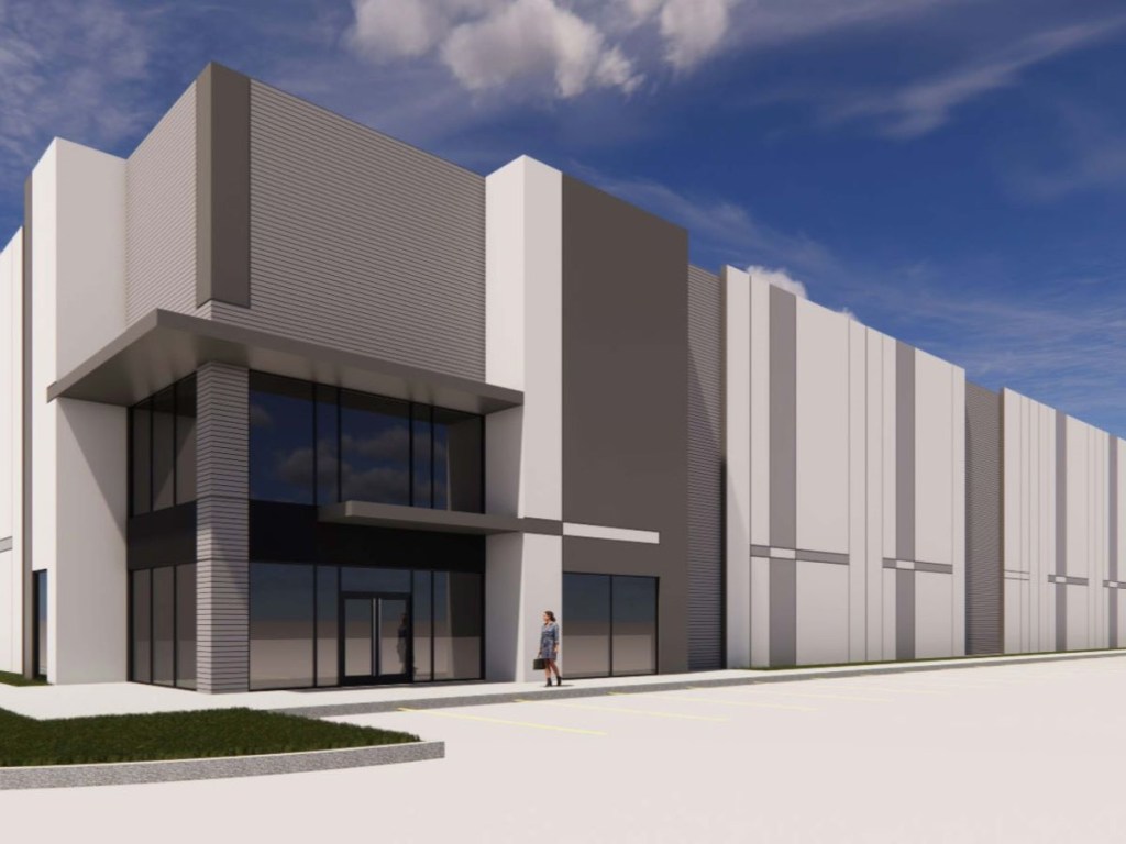 Exterior rendering of part of Innovation Way Logistics Center in Hendersonville, Tenn.