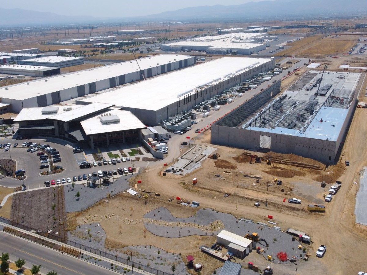 Aerial view of Novva's data center campus still under construction in West Jordan, Utah.