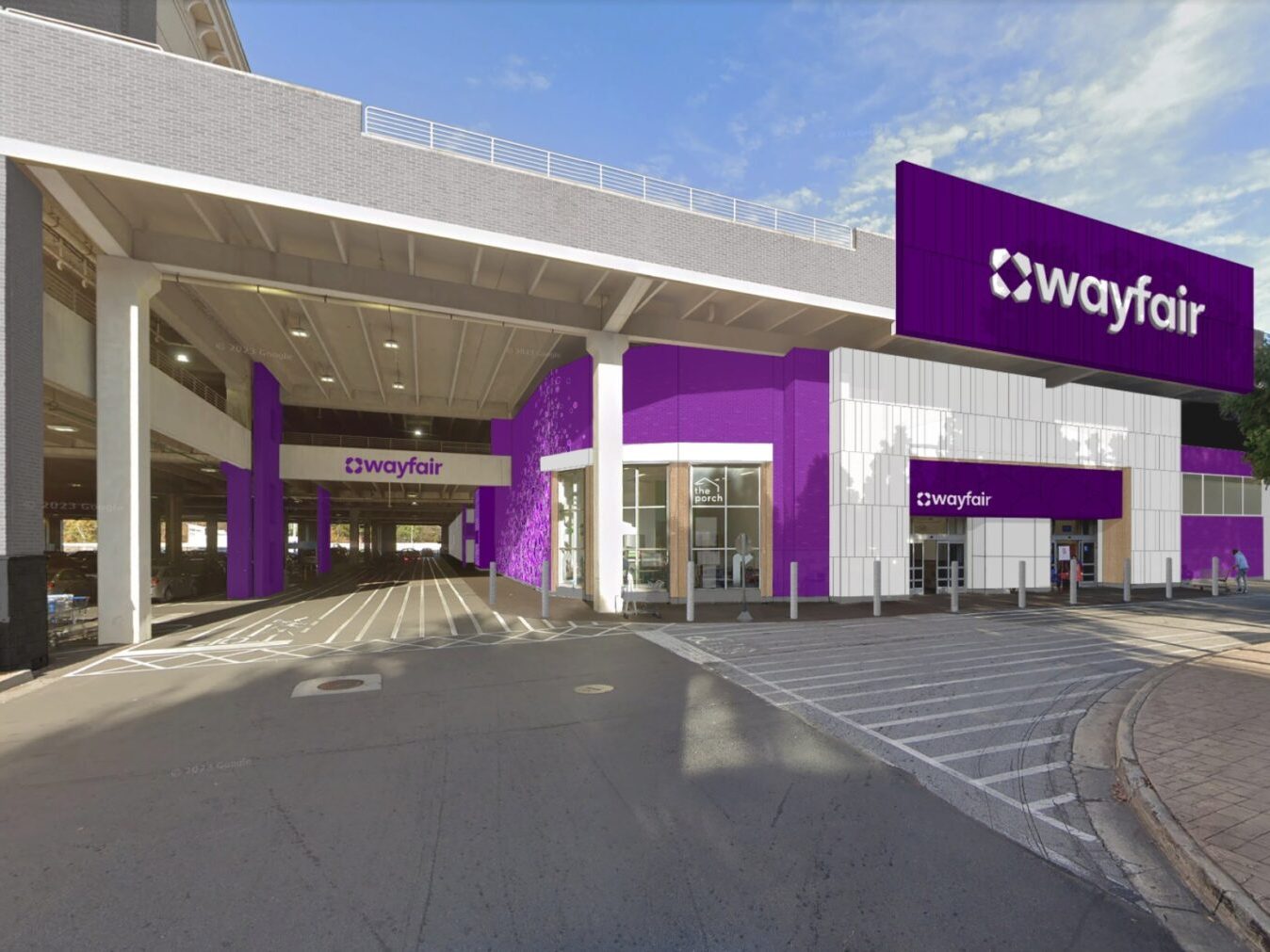 Rendering of the future 150,000-square-foot Wayfair store at District at Howell Mill, in Atlanta.