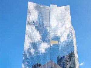 Exterior shot of Texas Tower, a 47-story office building with glass exterior.