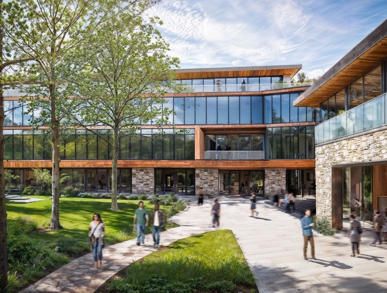 Rendering of Whiting-Turner's new corporate headquarters to be built on the Goucher College campus